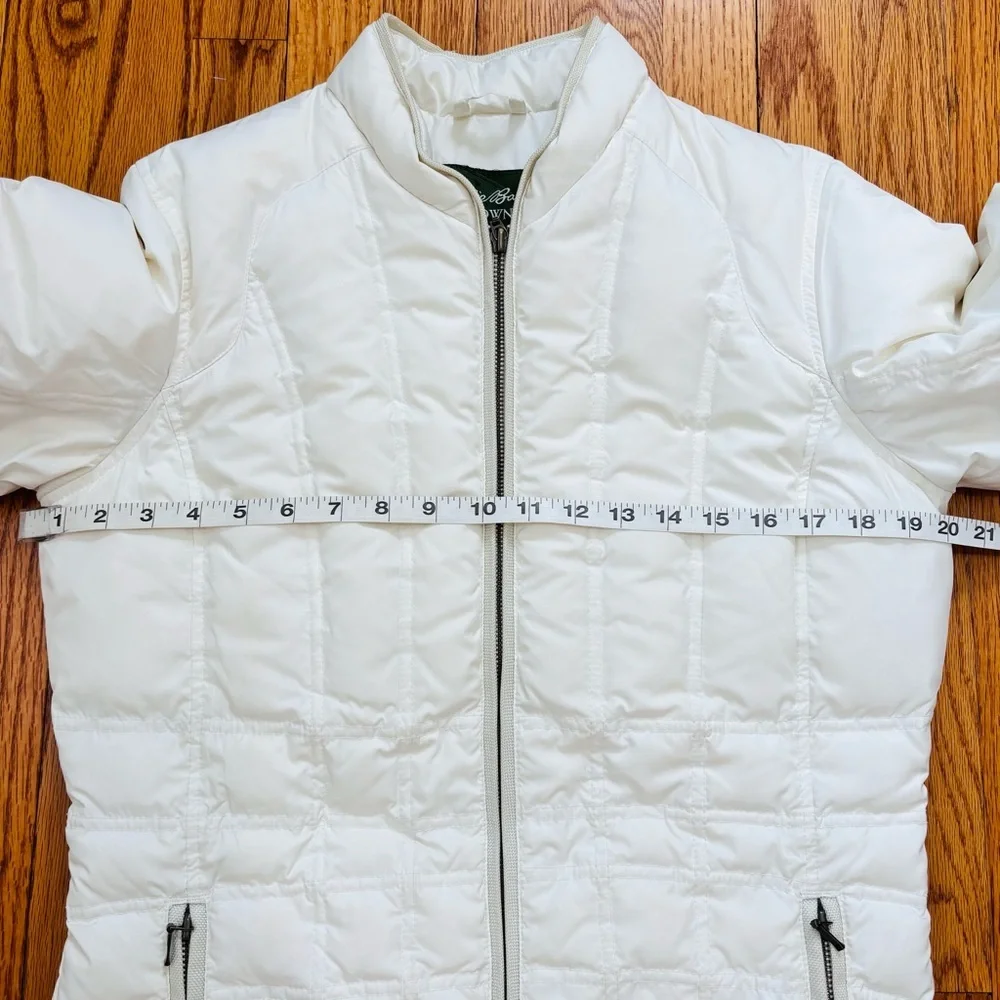 Eddie Bauer Y2K white sportsman goose down zip up quilted jacket puffer coat M/T